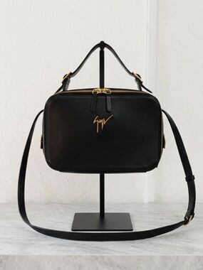 Giuseppe Zanotti “Roky”Black Leather Crossbody Camera Bag